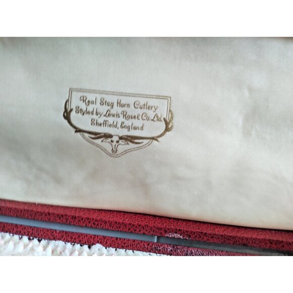 Antique Ashberry of Sheffield Real Stag Horn Carving set by Lewis Rose Co. Ltd. - Picture 13 of 15